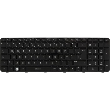 Teclado compatível com HP 699497-001 com ç e moldura, 
