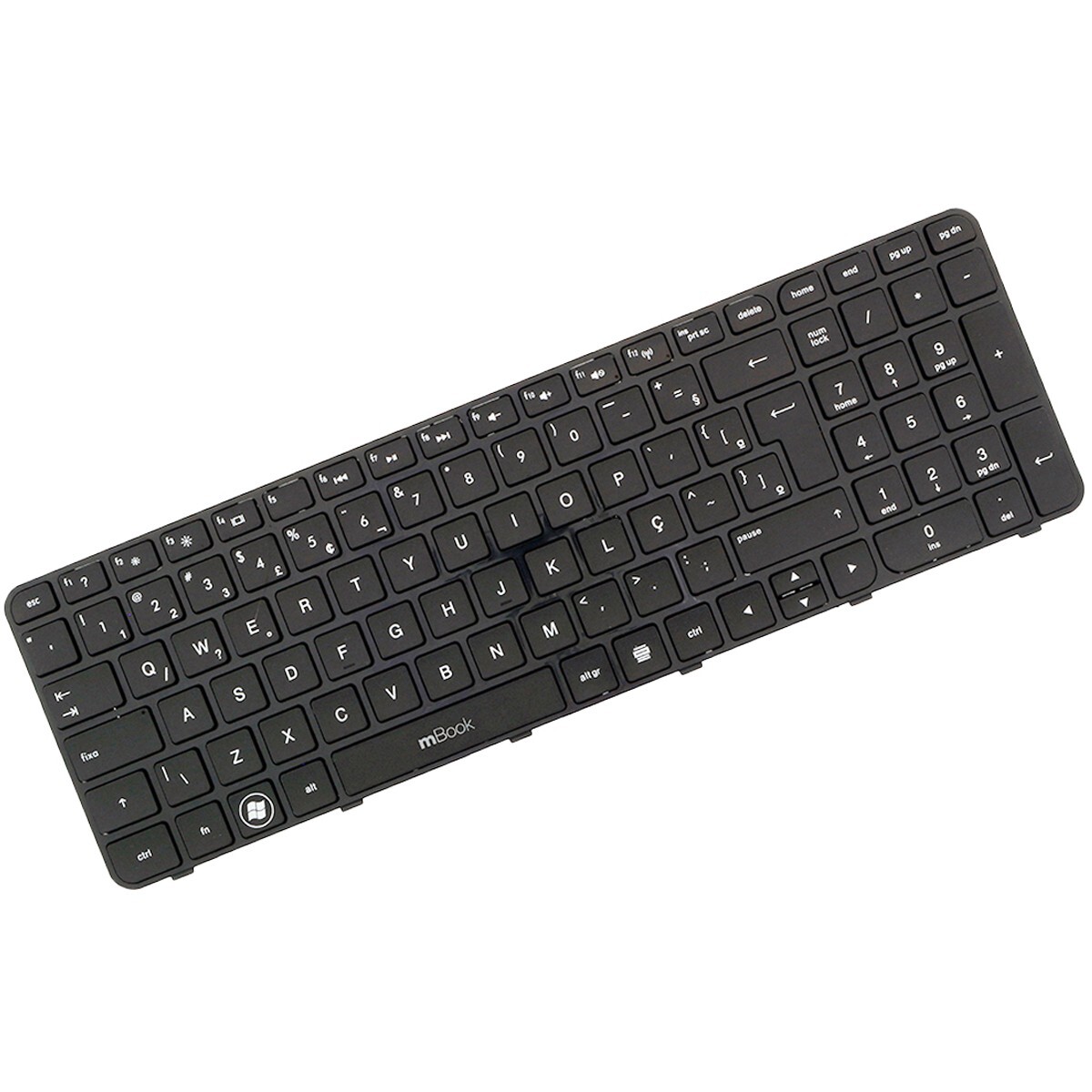 Teclado compatível com HP AER36U02210 com ç e moldura, 