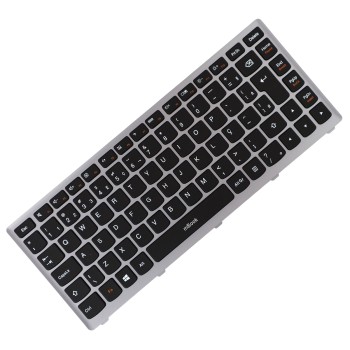 Teclado compatível Lenovo PK130SW1D20 com ç cinza, 