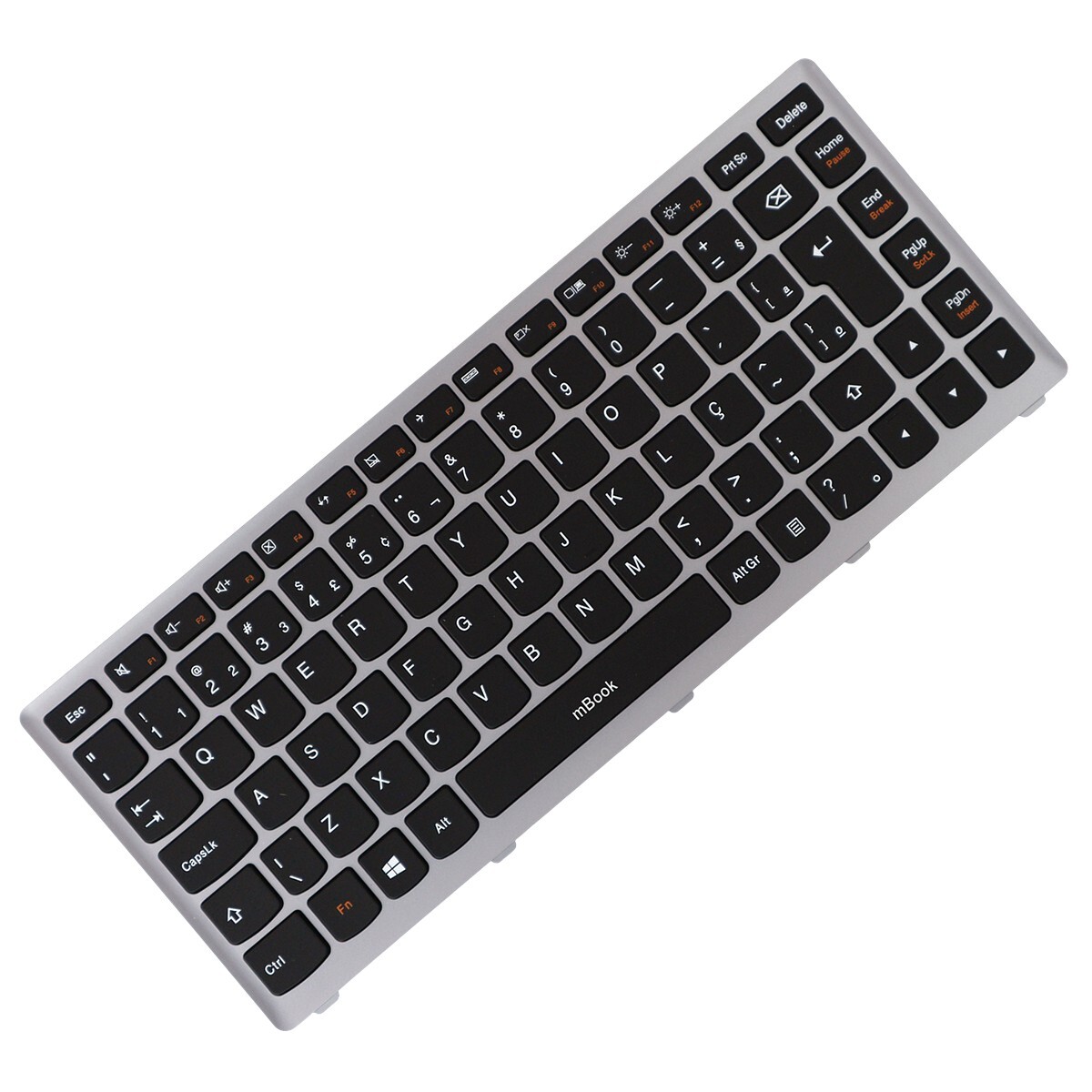 Teclado compatível Lenovo 9Z.N7GSC.R1B com ç cinza, 