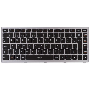 Teclado compatível Lenovo 25206044 com ç cinza, 