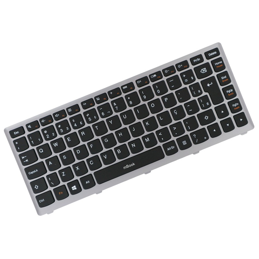 Teclado compatível Lenovo 25206044 com ç cinza, 