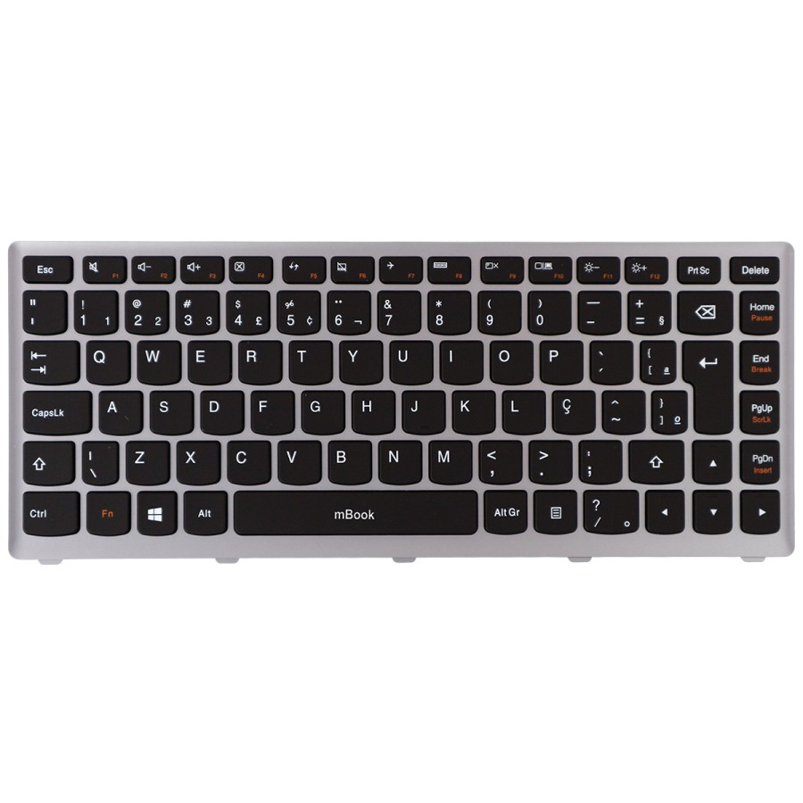 Teclado compatível Lenovo 25206104 com ç cinza, 