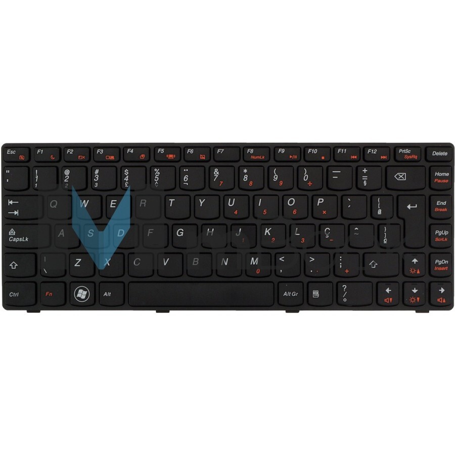 Teclado compatível com Lenovo 25-010871 com moldura, 