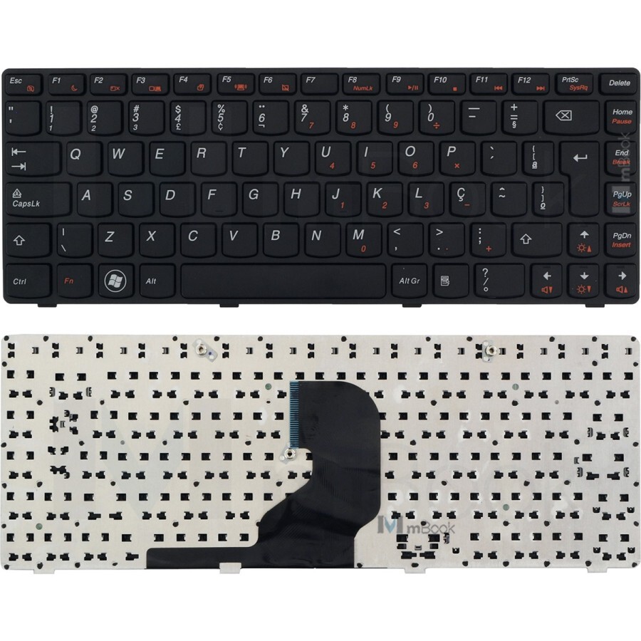 Teclado compatível com Lenovo 25-010871 com moldura, 
