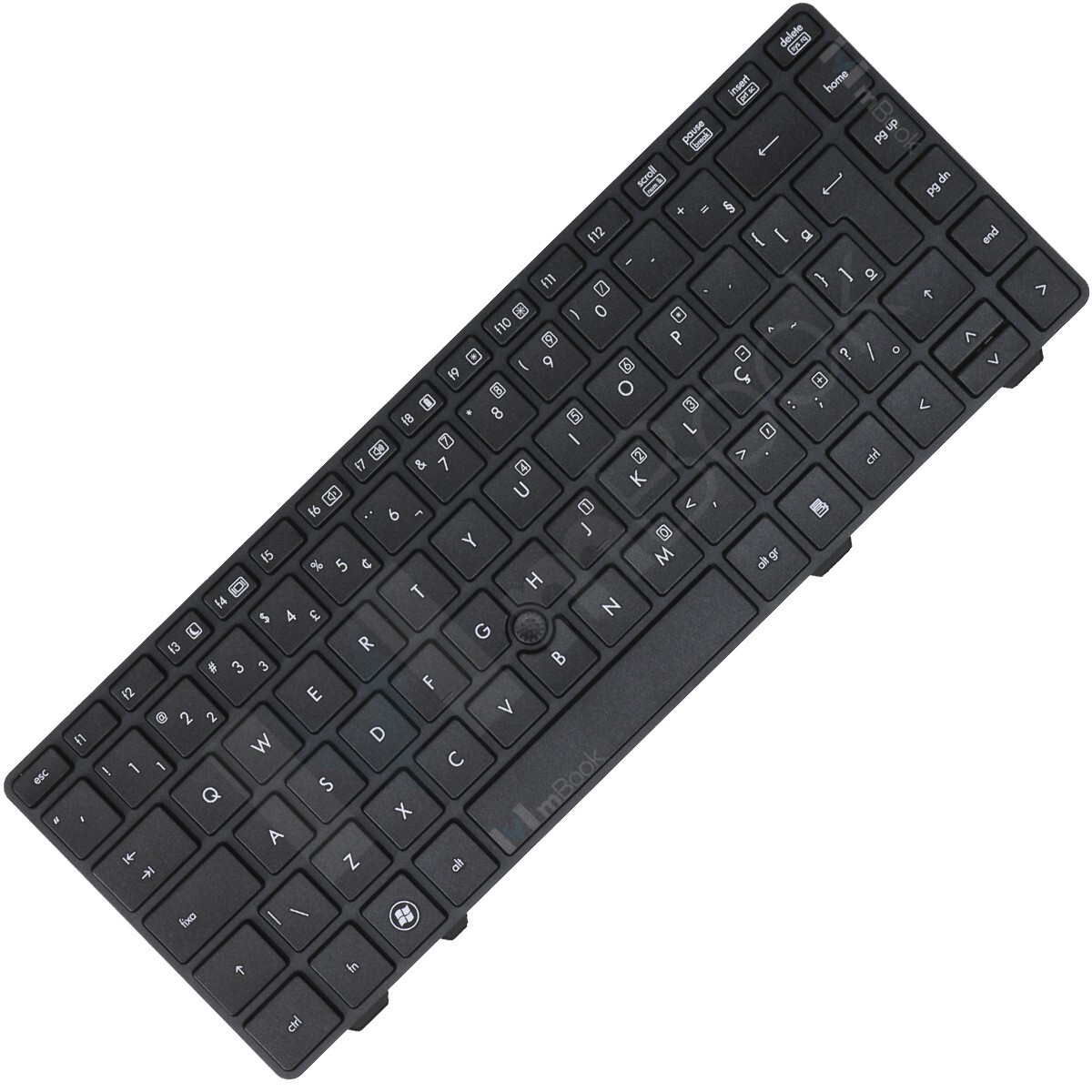 Teclado compatível HP V119030B 6360b com Ç e ponteiro, 