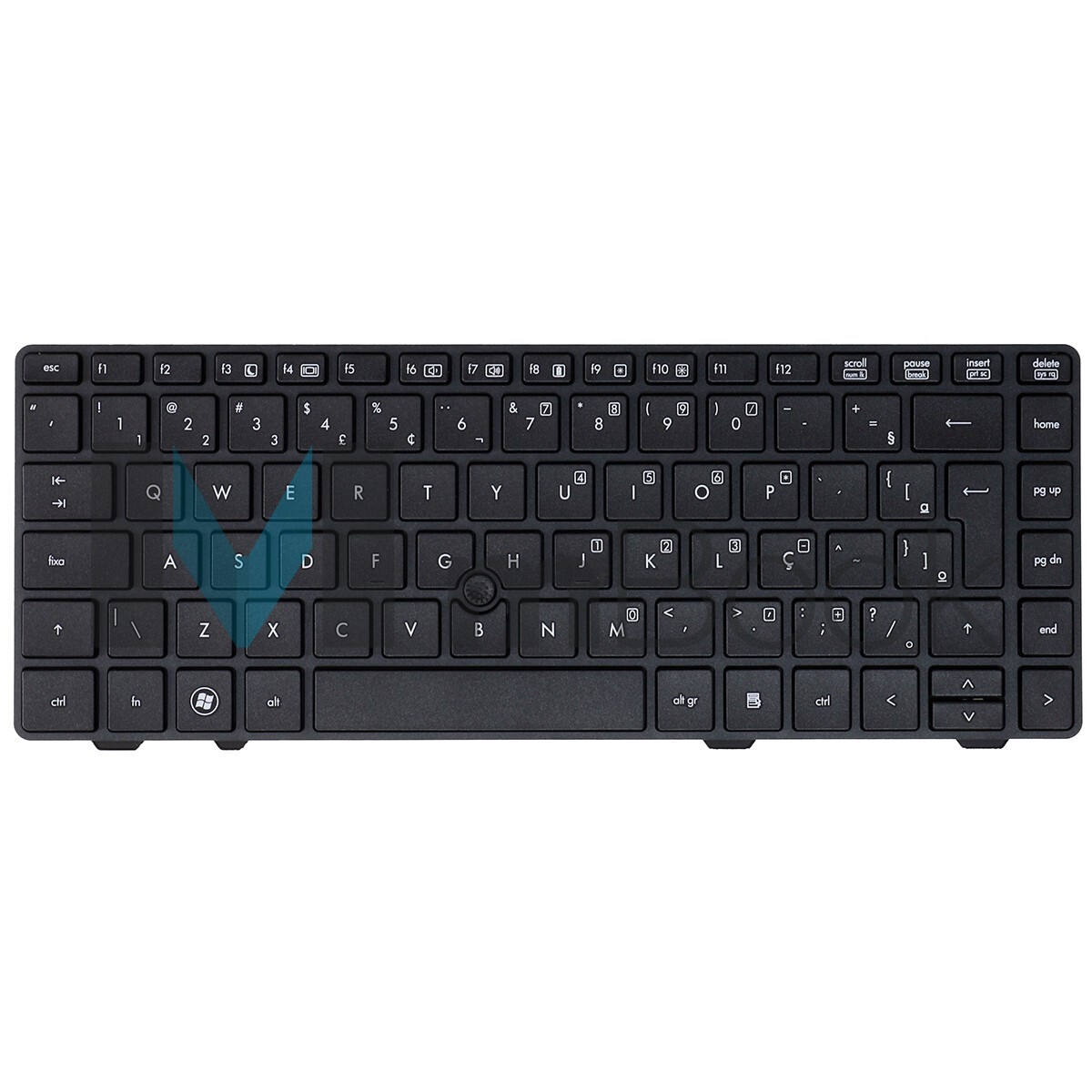 Teclado compatível HP V119030A 6360b com Ç sem ponteiro, 