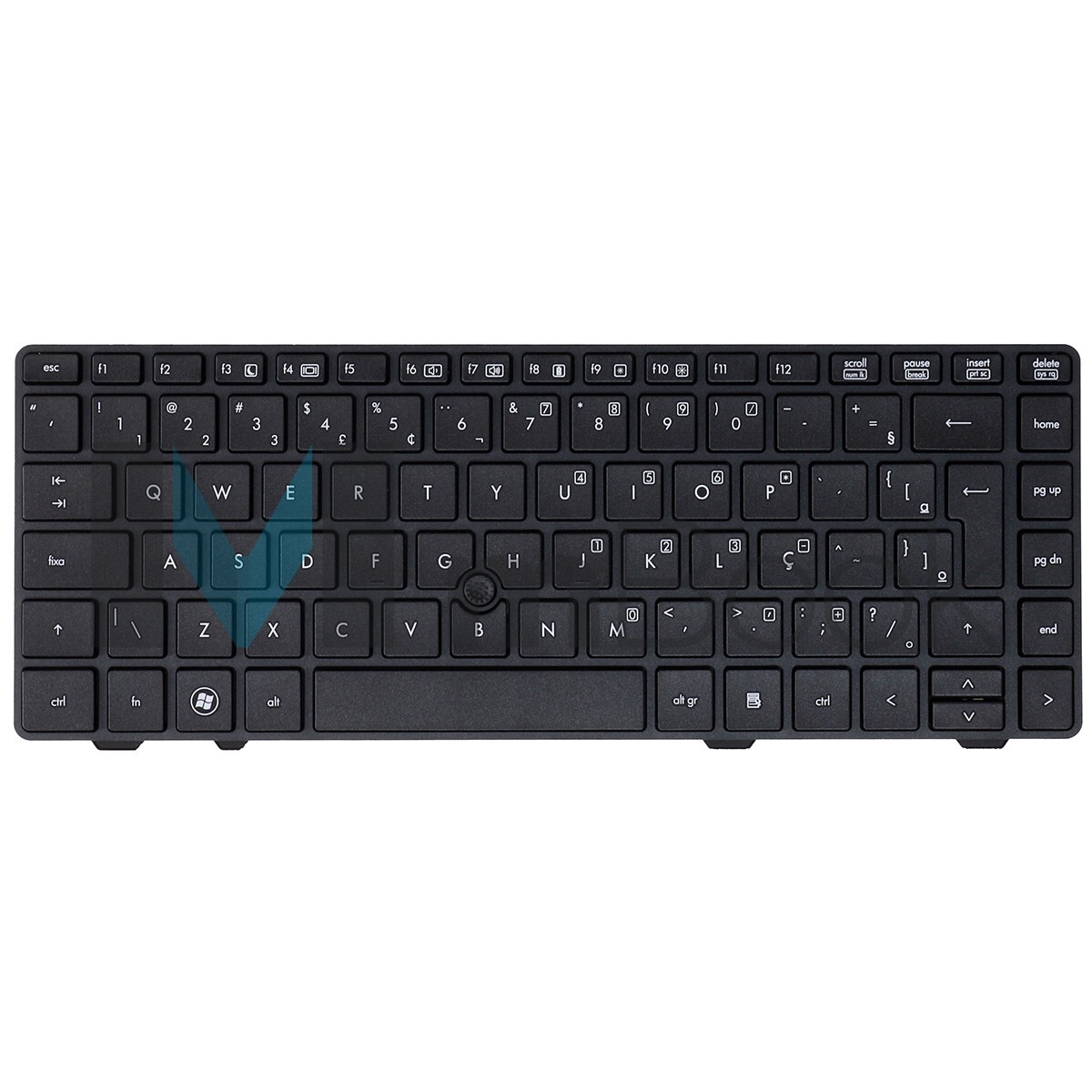 Teclado compatível HP V119030A 6360b com Ç sem ponteiro, 