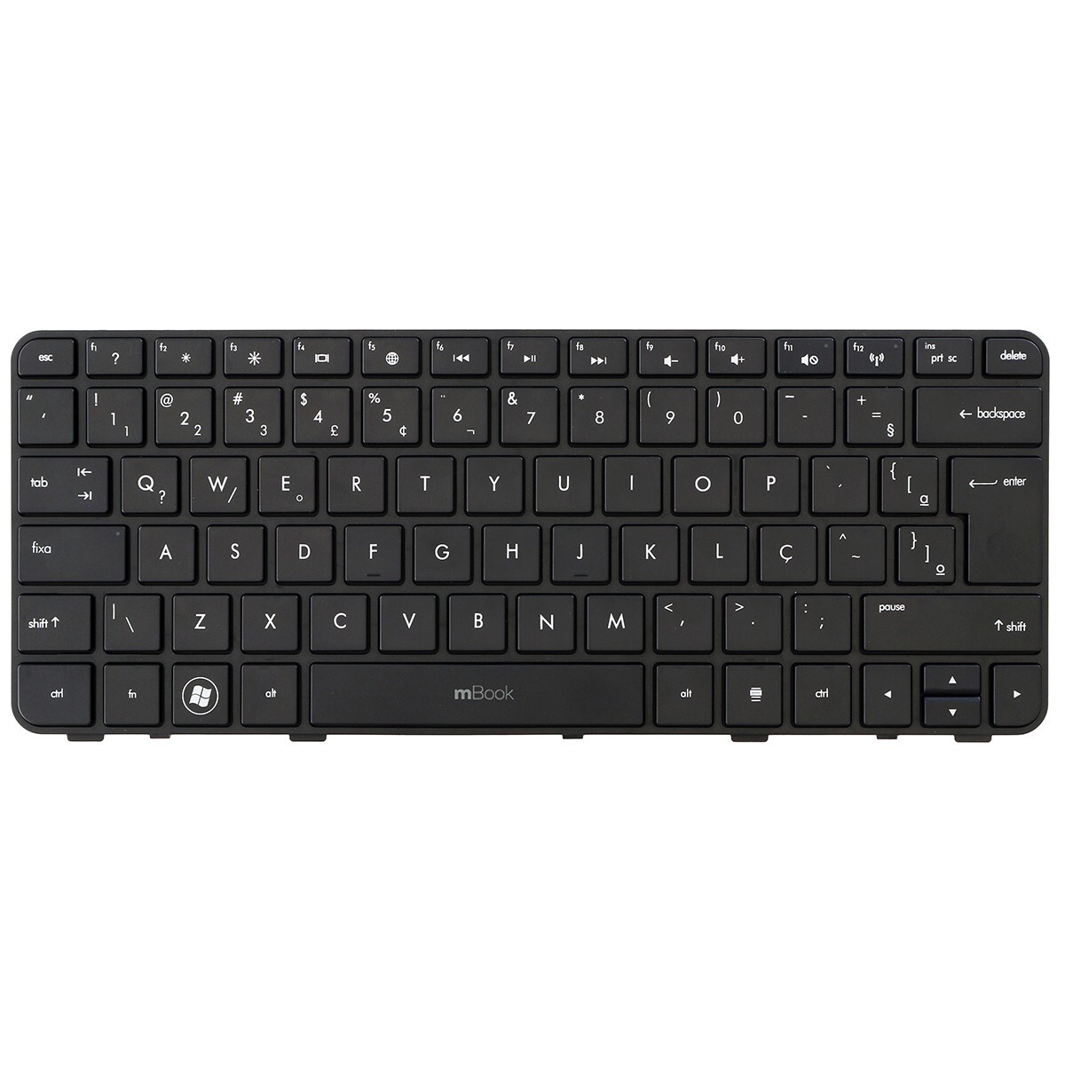 Teclado compatível HP 636977-201 dm1-3000 com moldura e Ç, 