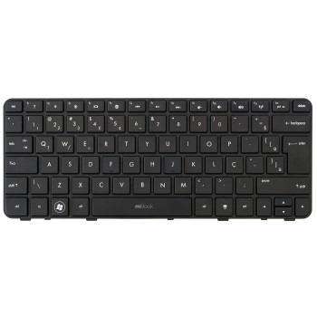 Teclado compatível HP 636977-201 dm1-3000 com moldura e Ç, 