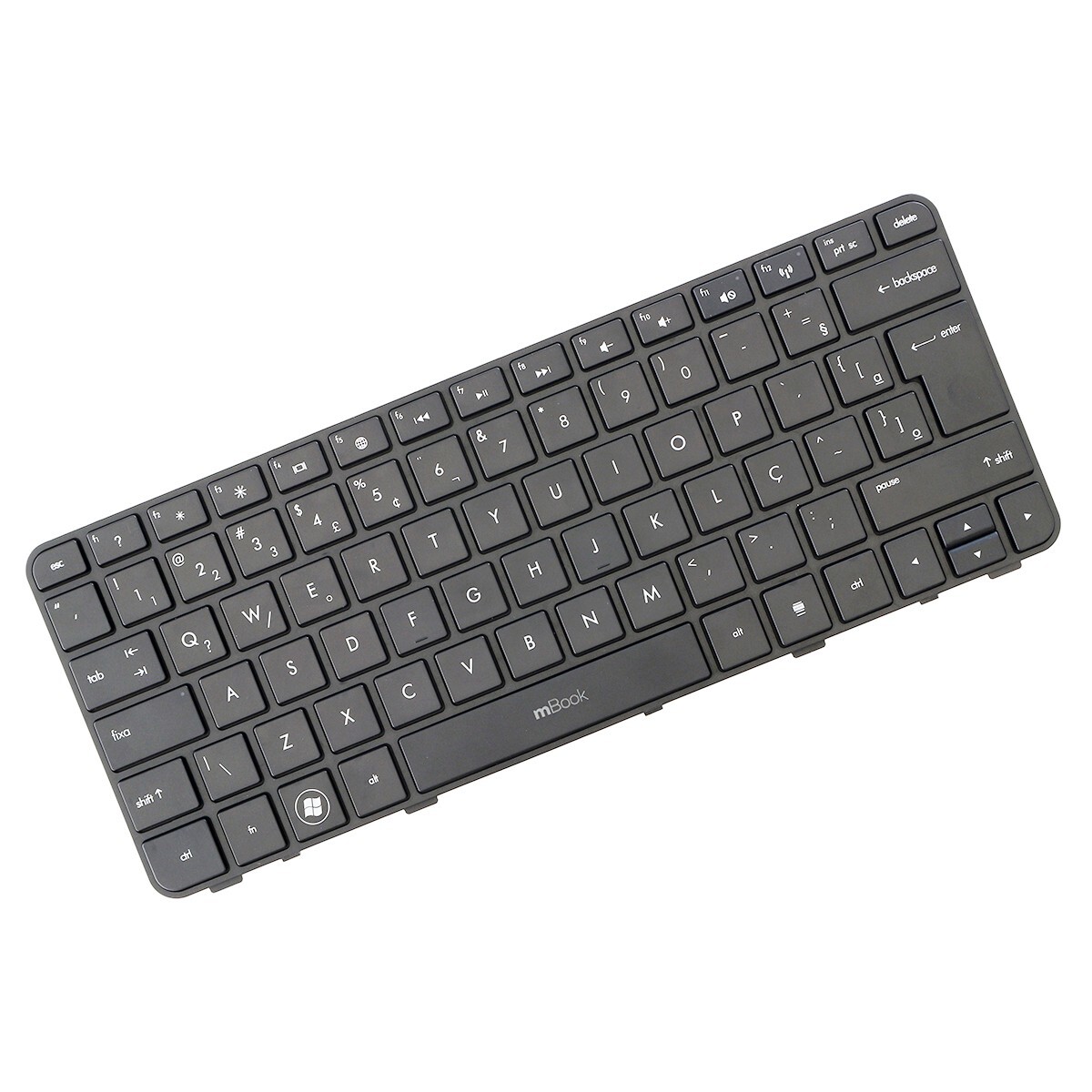 Teclado compatível HP 636977-201 dm1-3000 com moldura e Ç, 
