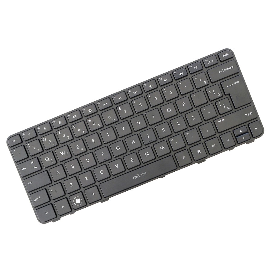 Teclado compatível HP 636977-201 dm1-3000 com moldura e Ç, 