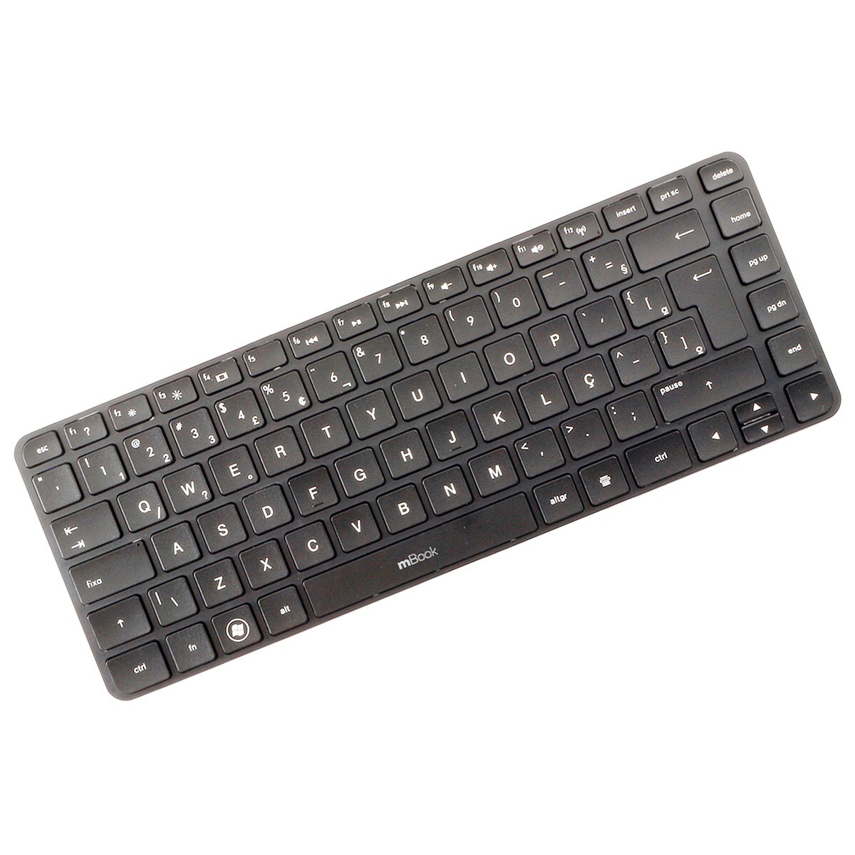 Teclado compatível HP 683196-201 preto com moldura e Ç, 
