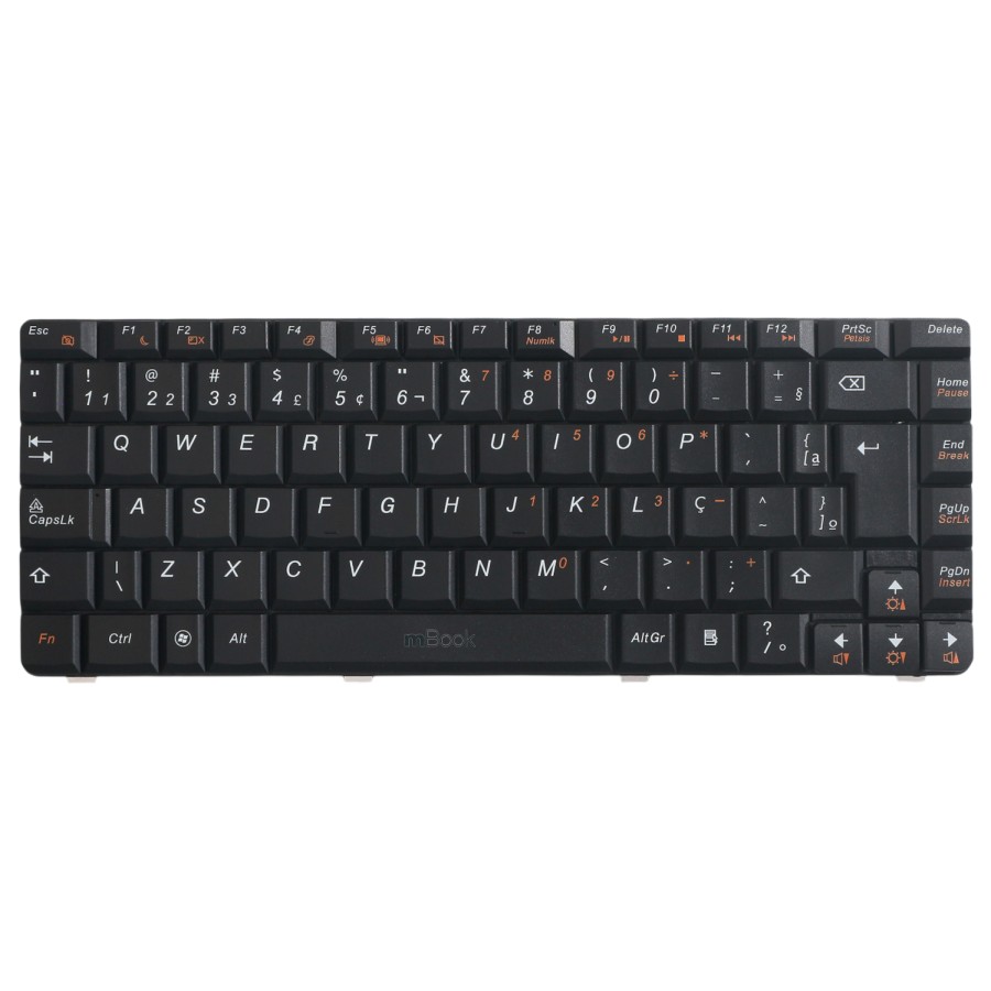 Teclado compatível Lenovo 25-009799 com Ç preto, 
