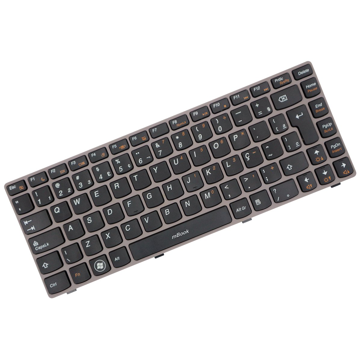 Teclado compatível Lenovo V-116920FK1-BR com Ç, 
