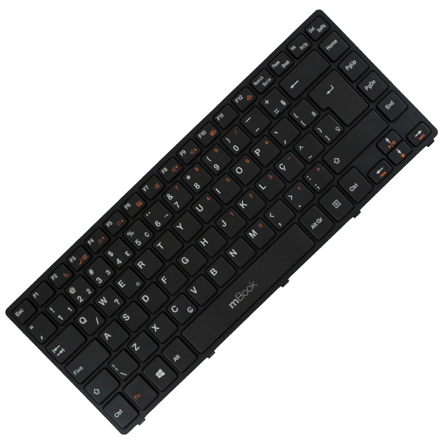 Teclado PK130LJ1D30 para Login Compal com Ç e moldura, 