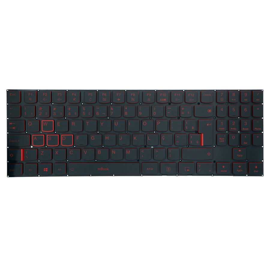 Teclado com led vermelho para Lenovo Legion Y530-15ICH, 