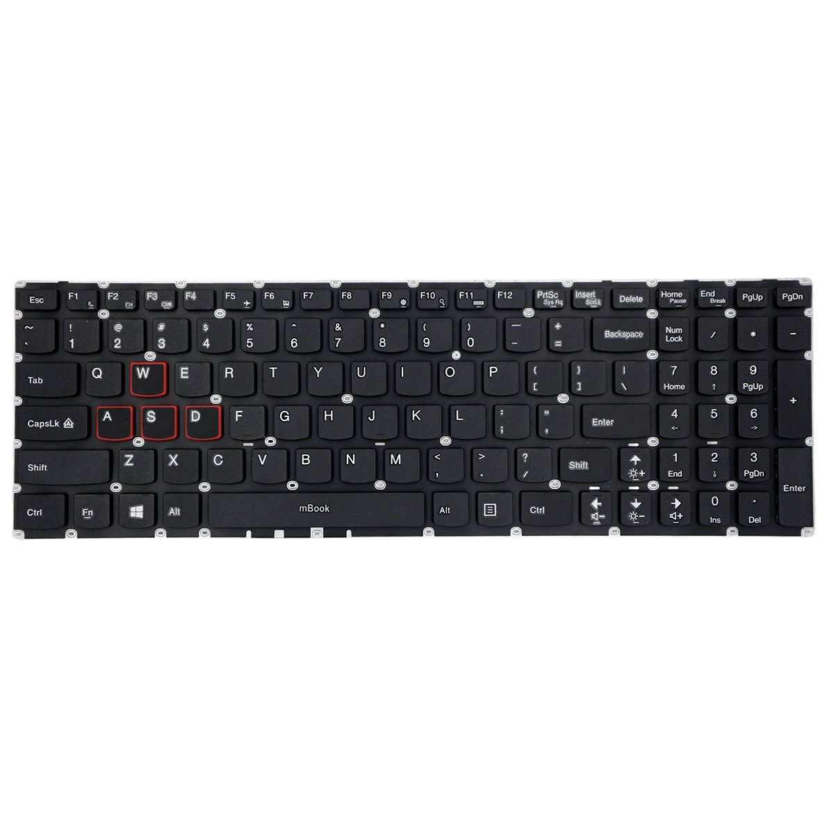 Teclado US Sem LED para Lenovo Y700-15ACZ, Y700-15ISK, 