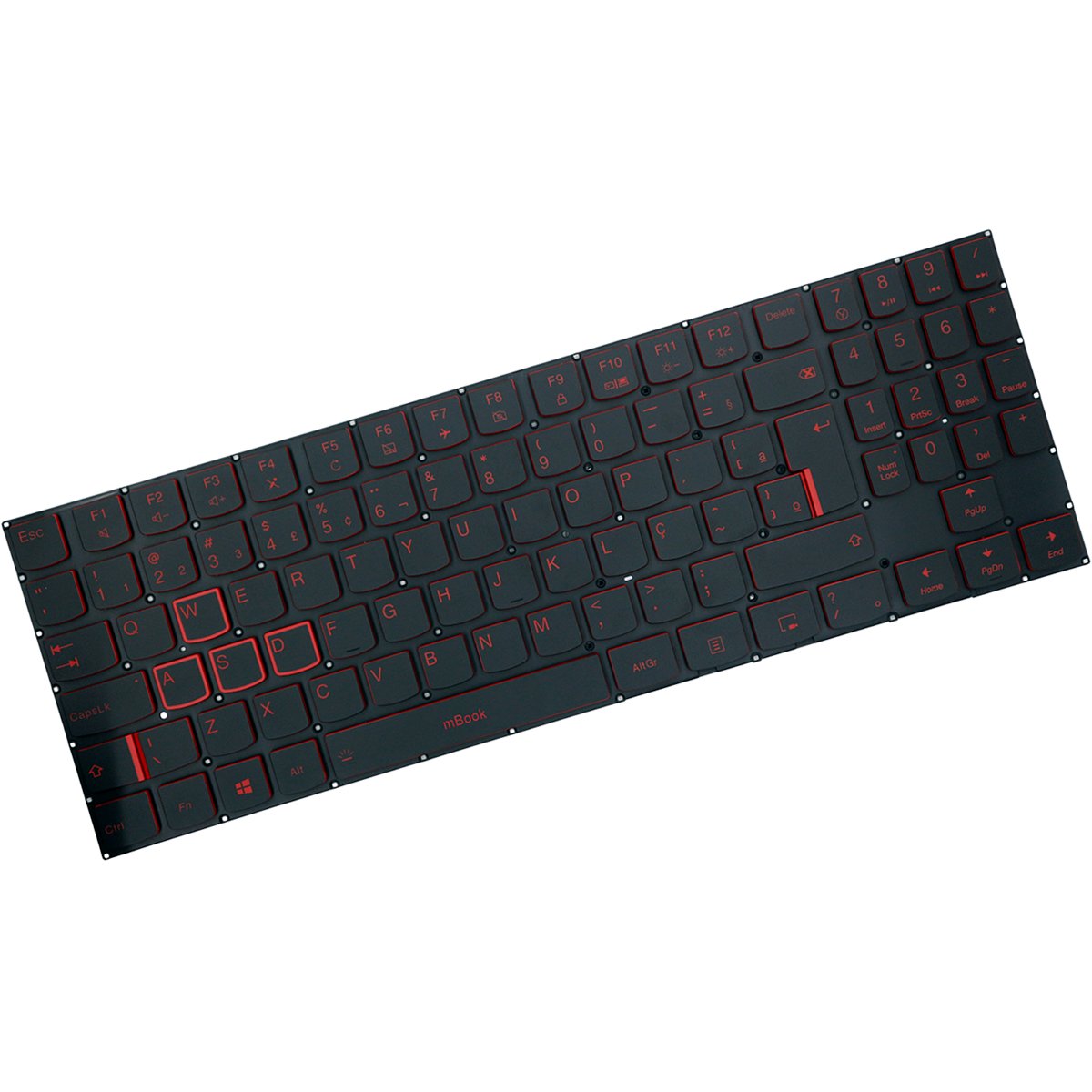 Teclado com led vermelho para Lenovo Legion Y540-15IRH, 