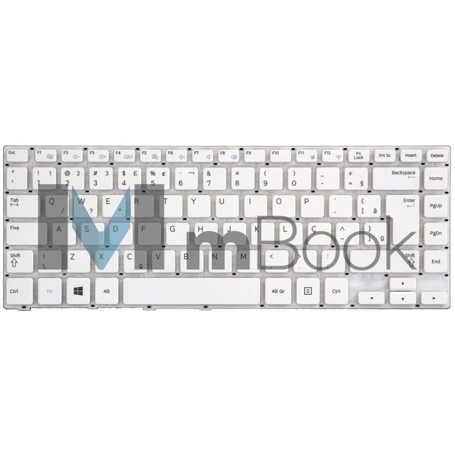 Teclado Notebook para Samsung Sg-58600-40a Br Com Ç Branco, 