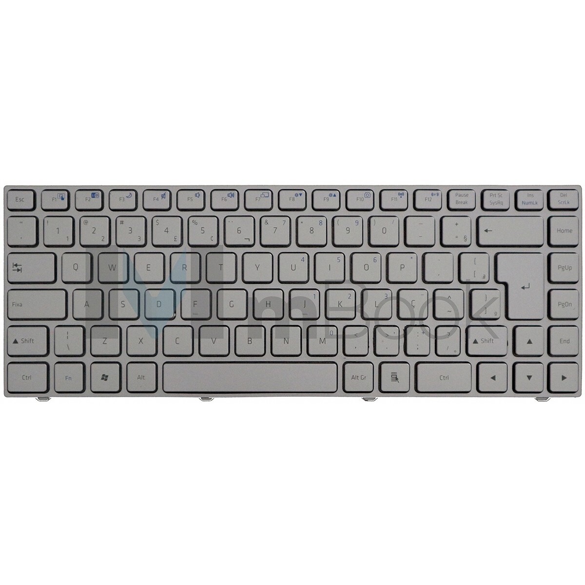 Teclado Positivo Sim+ N5900 N9410 N9250 Prata, 
