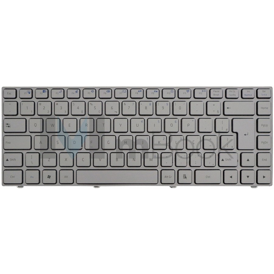 Teclado Positivo Sim+ N5900 N9410 N9250 Prata