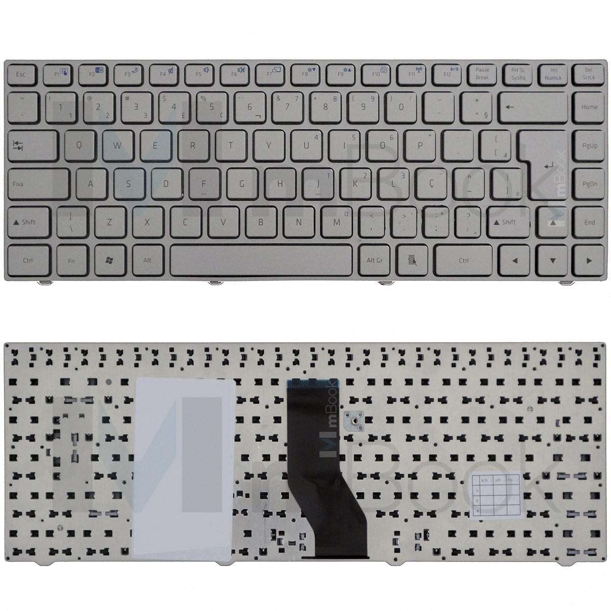 Teclado Positivo Sim+ N5900 N9410 N9250 Prata