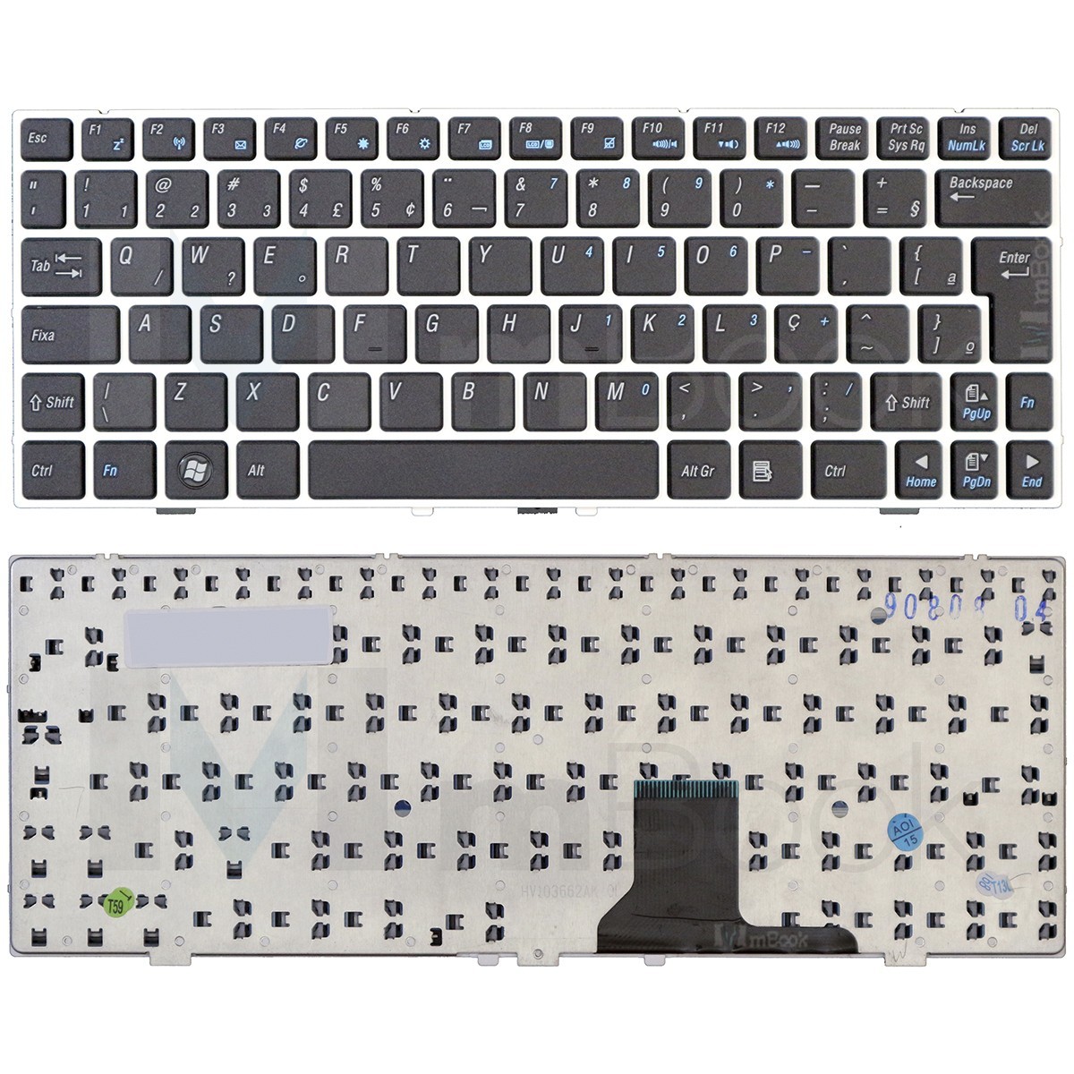 Teclado Asus Eee Pc Eeepc 1000h 0kn0-ac1br01 Moldura Branca