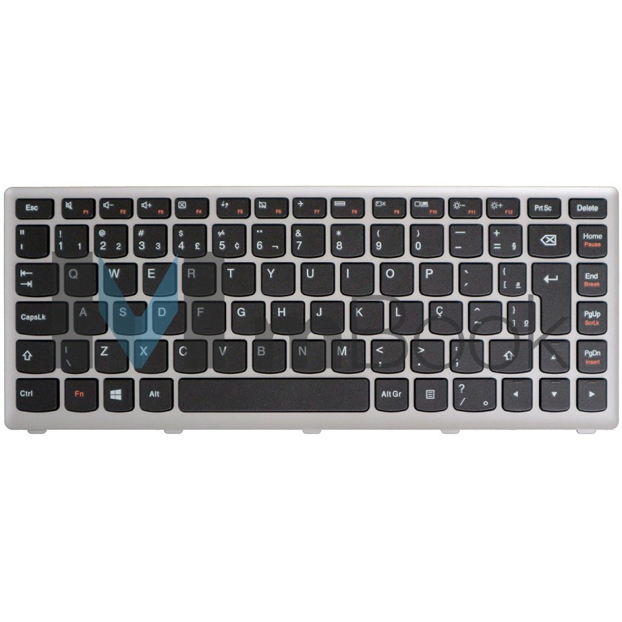 Teclado para Lenovo Ideapad Z400a Series Moldura Cinza