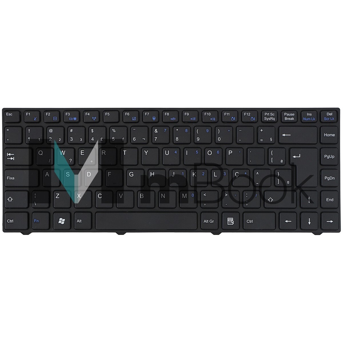 Teclado Positivo 8520 Aesw6601010 11l38pa-920 11084577 Preto, 