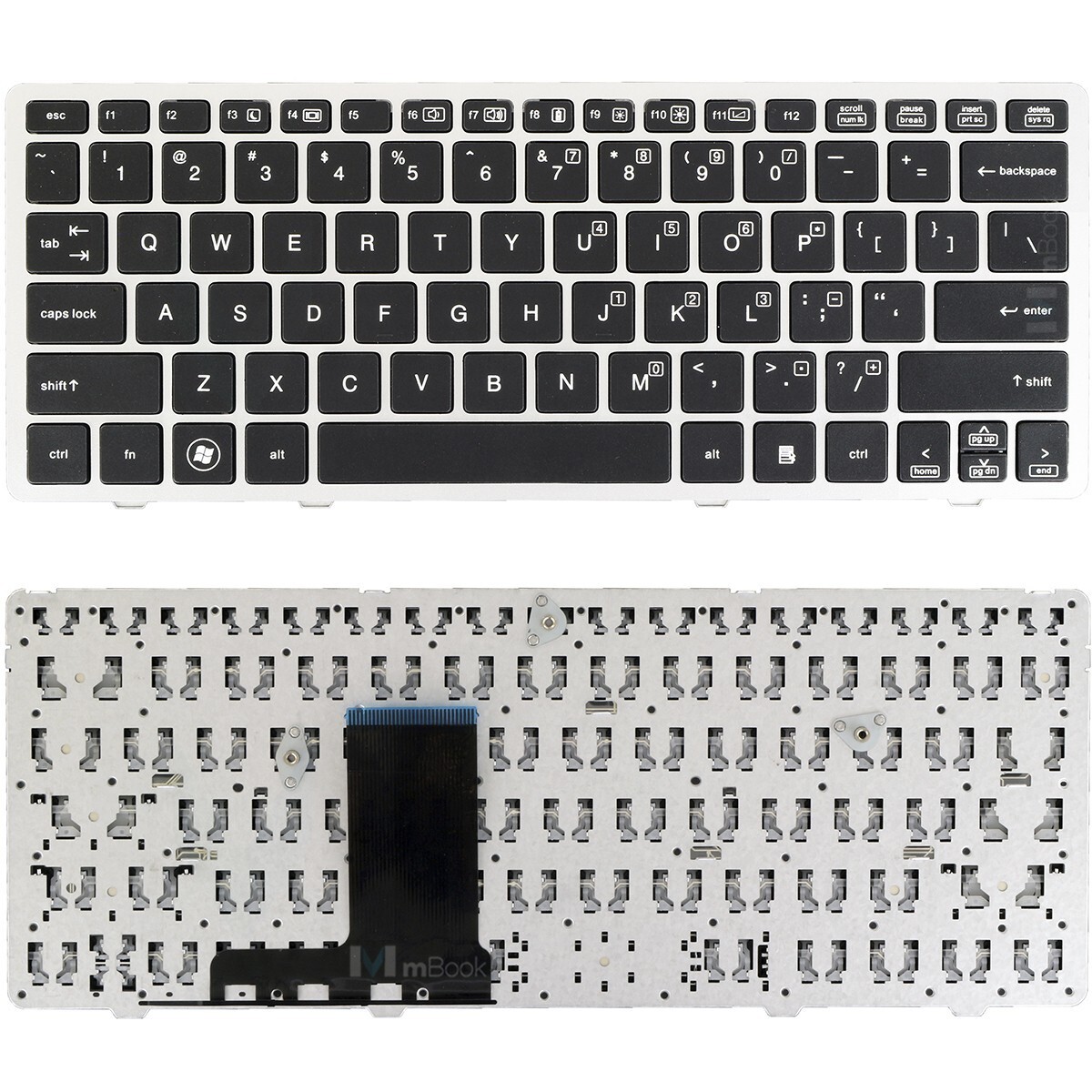 Teclado para HP Elitebook 2560p 2570p Frame Prata, 