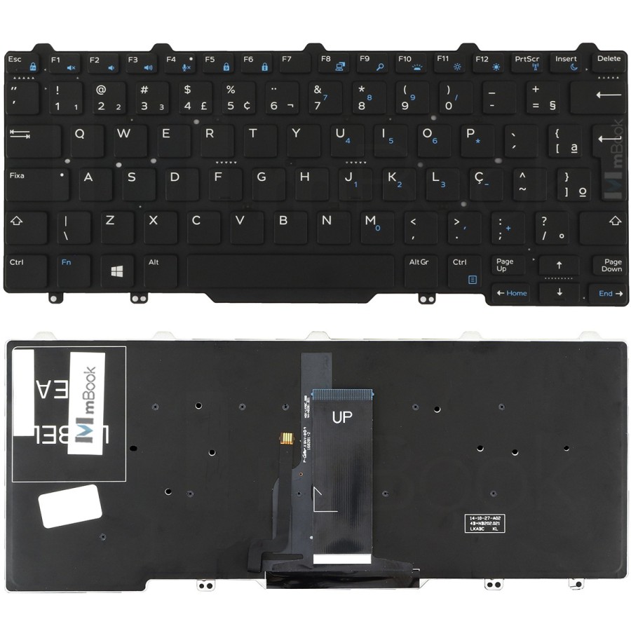 Teclado Dell Latitude 0h60f2 nsk-lkabc 1b pk1316r1a35 c/ led