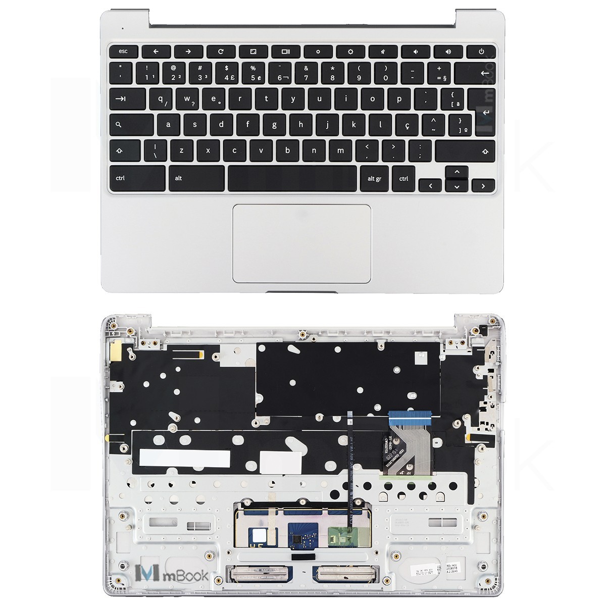 Teclado Palmrest Topcover para Samsung Chromebook Xe500c12, 