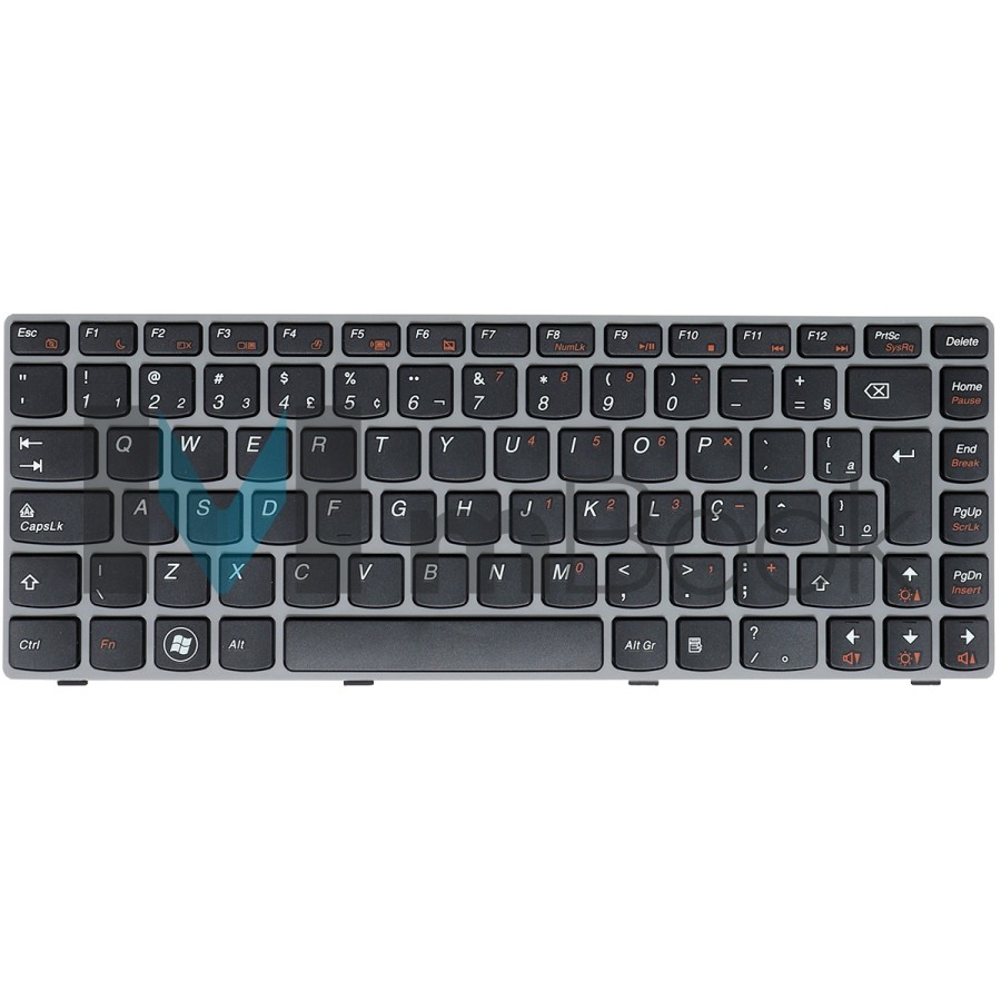 Teclado para Lenovo Ideapad 25-010871 Moldura Cinza