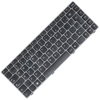 Teclado para Lenovo Ideapad Z450 Z460a Z460g Moldura Cinza, Teclado para Lenovo Ideapad Z450 Z460a Z460g Moldura Cinza,