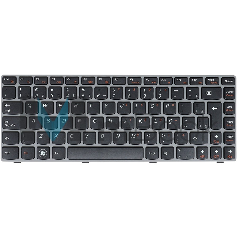 Teclado para Lenovo Ideapad Z450 Z460a Z460g Moldura Cinza, 