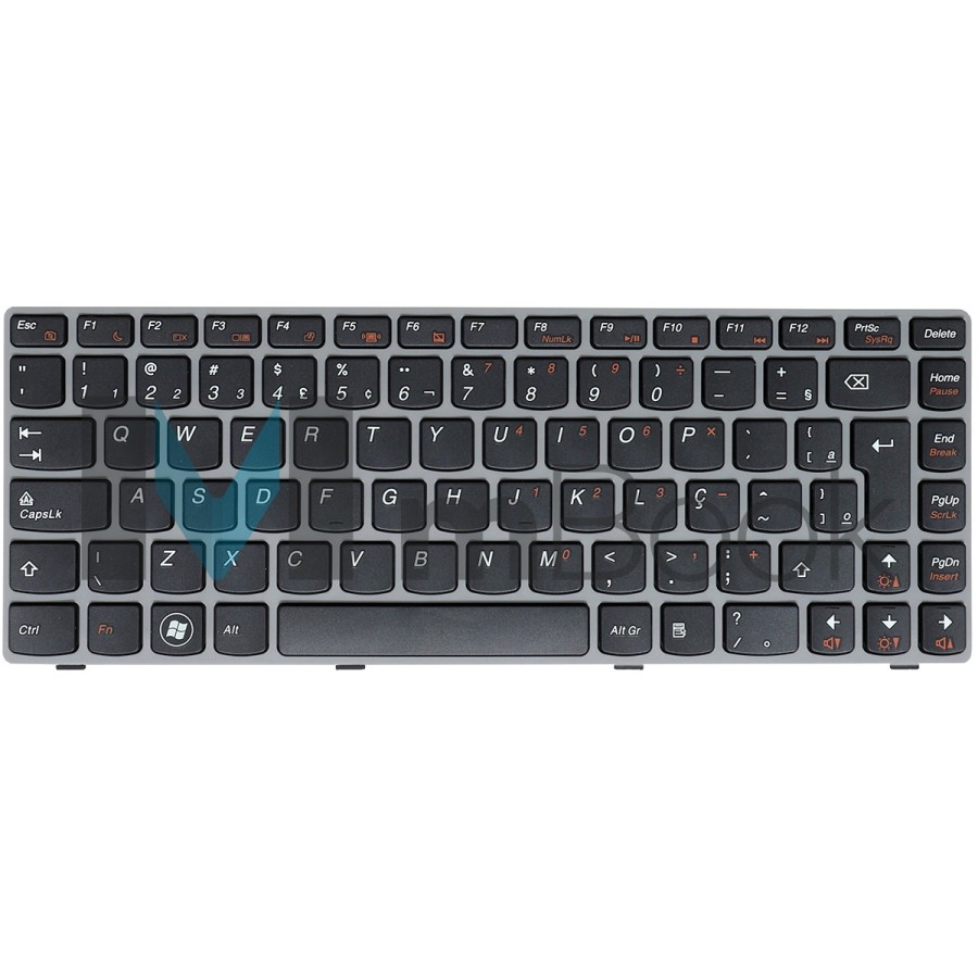 Teclado para Lenovo Ideapad Z450 Z460a Z460g Moldura Cinza, 