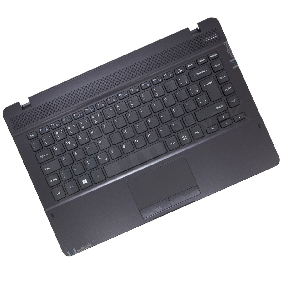 Teclado c/ Palmrest Para Samsung Np370e4k Cor Preta