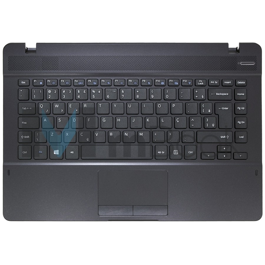 Teclado c/ Palmrest Para Samsung Np370e4k Cor Preta