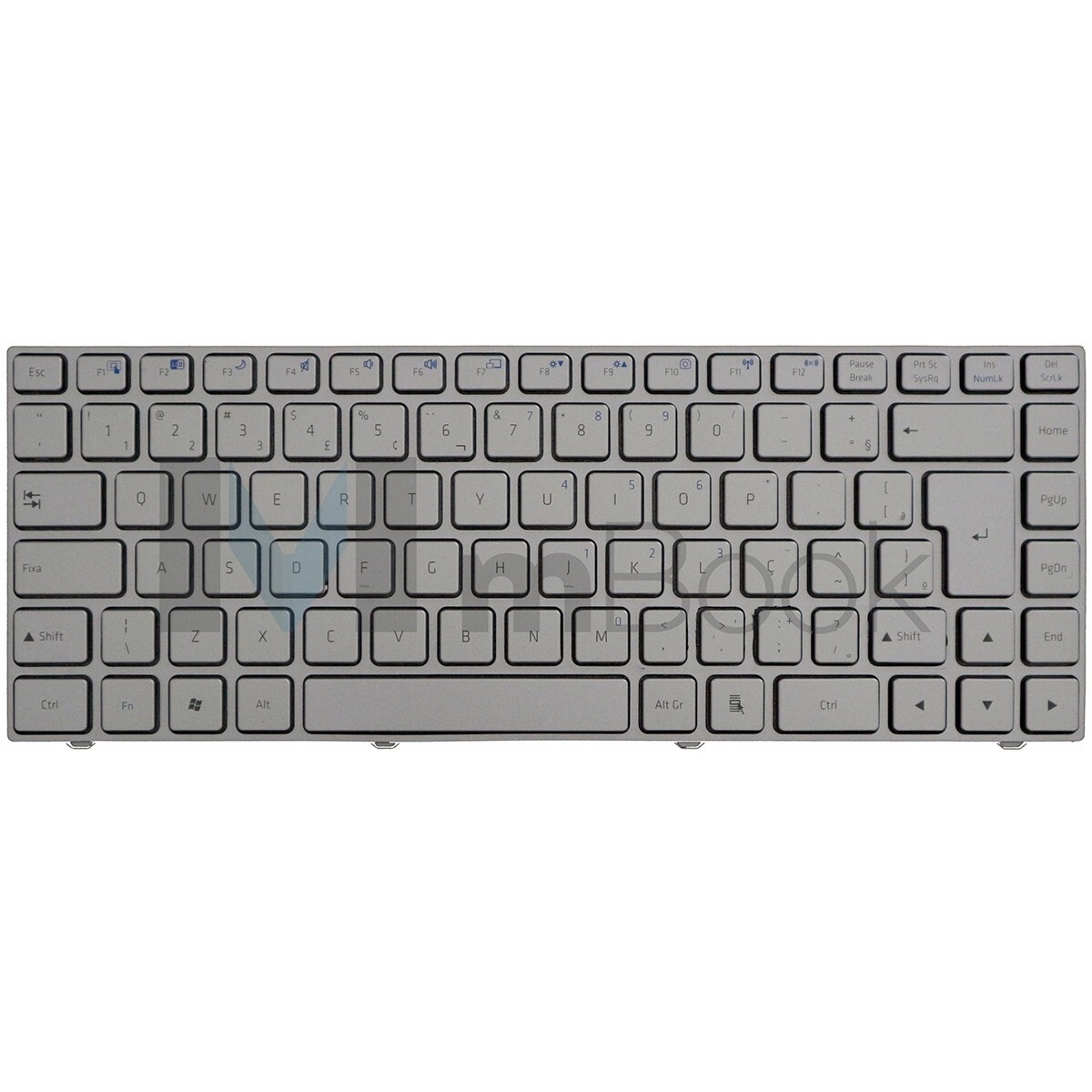 Teclado Positivo Sim+ N9260 N9480 N9350 Prata, 
