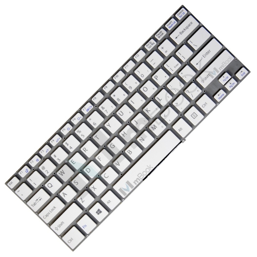 Teclado pra Sony Vaio SVF14A16CXS Layout US Branco