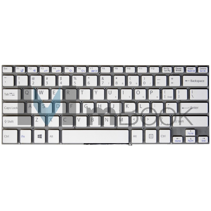 Teclado pra Sony Vaio SVF14A16CXS Layout US Branco