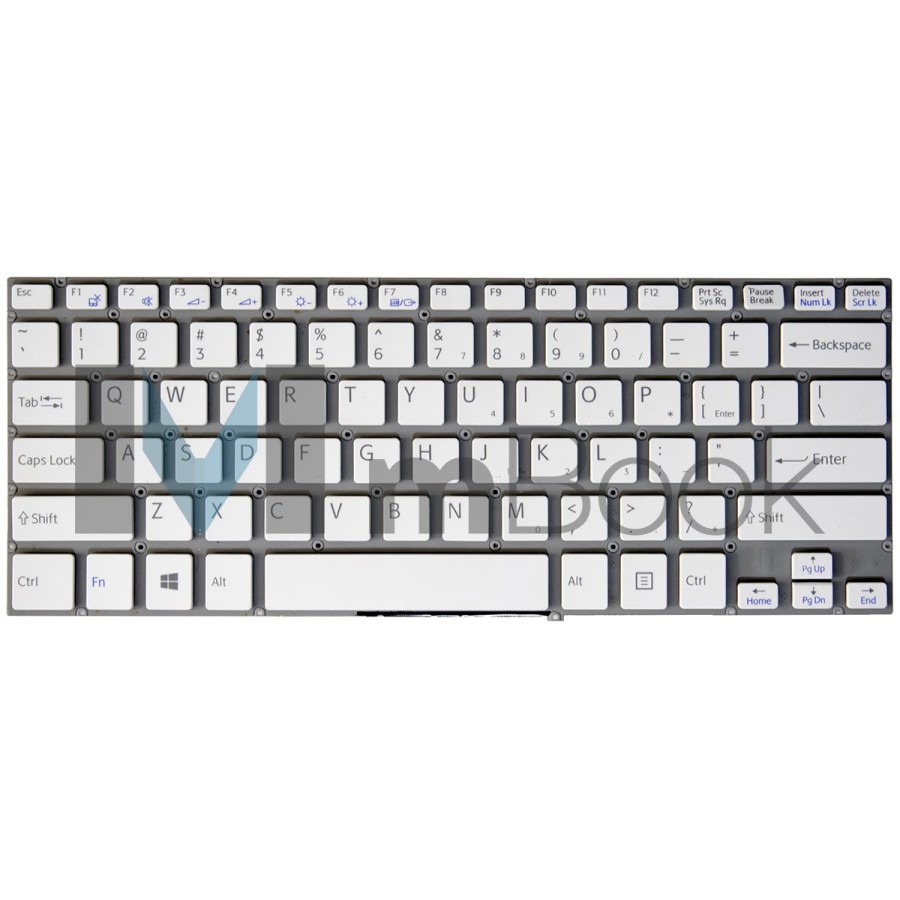 Teclado pra Sony Vaio SVF14A190X Layout US Branco