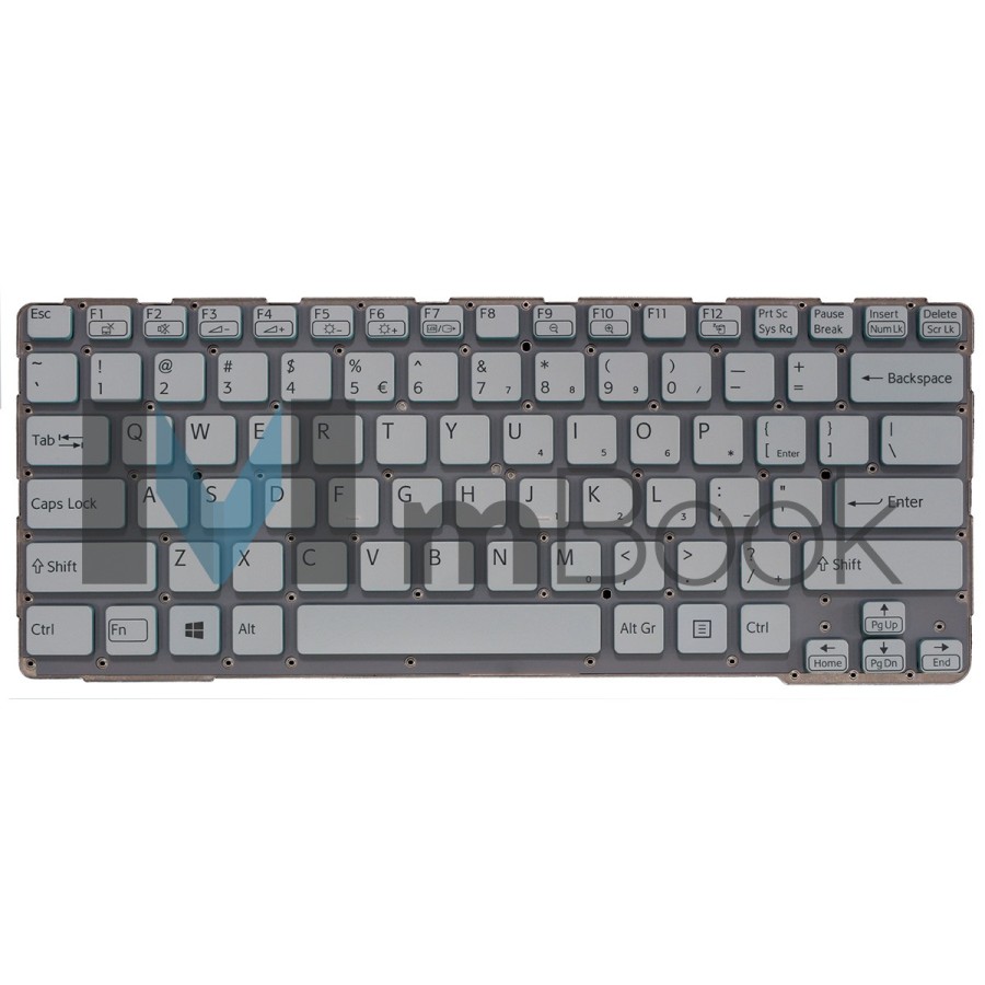 Teclado para Sony compatível com PN 9Z.N6BBF.R1D Branco US