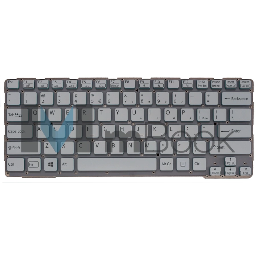 Teclado para Sony compatível com PN 9Z.N6BBF.R1D Branco US