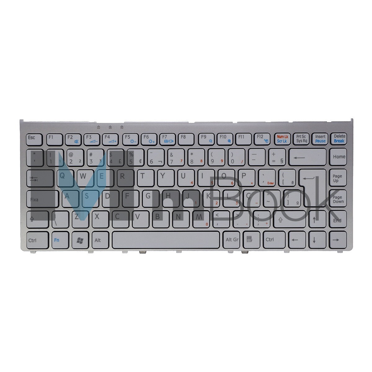 Teclado pra Sony Vaio compatível com PN 84500519 Frame Prata, 