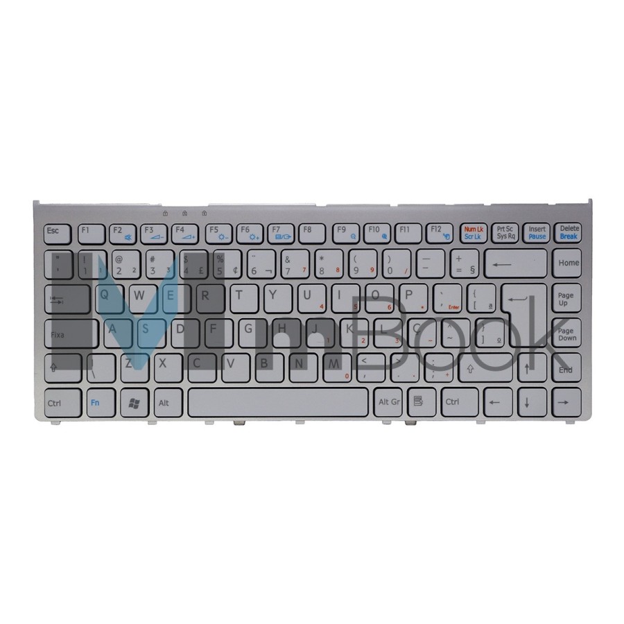 Teclado pra Sony Vaio VGN-FW140EW, VGN-FW140N Frame Prata