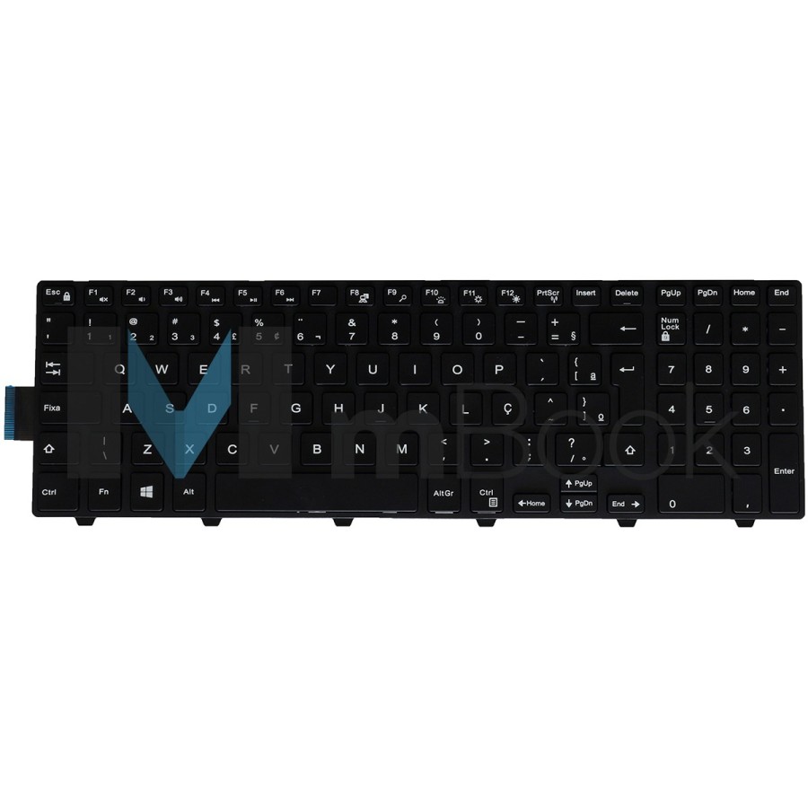 Teclado para Dell Inspiron compatível com PN 0KPP2C com leds