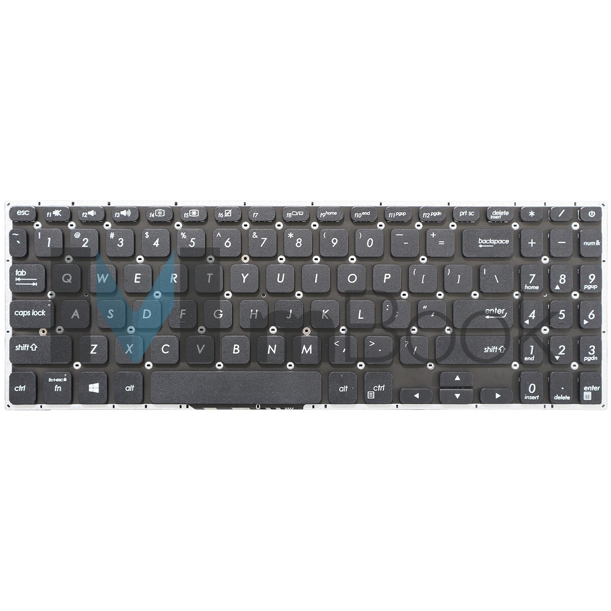 Teclado para notebook compatível com Asus Vivobook K530F, 