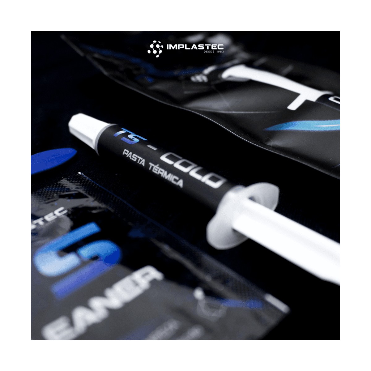 Pasta Térmica Implastec Ts Cold 4g,Espátula,Sachê Cleaner, 